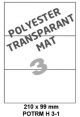 Polyester Transparant Mat H 3-1 - 210x99mm  