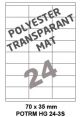Polyester Transparant Mat HG 24-3S - 70x35mm  