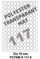 Polyester Transparant Mat R 117-9 Dia 19mm  