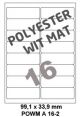 Polyester Wit Mat A 16-2 - 99.1x33.9mm