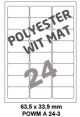 Polyester Wit Mat A 24-3 - 63.5x33.9mm
