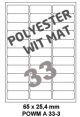 Polyester Wit Mat A 33-3 - 65x25 4mm 