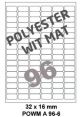 Polyester Wit Mat A 96-6 - 32x16mm  