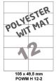 Polyester Wit Mat H 12-2 - 105x49 5mm 