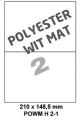 Polyester Wit Mat H 2-1 - 210x148 5mm 