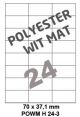 Polyester Wit Mat H 24-3 - 70x37.1mm