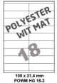 Polyester Wit Mat HG 18-2 - 105x31 4mm 