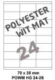 Polyester Wit Mat HG 24-3S - 70x35mm  